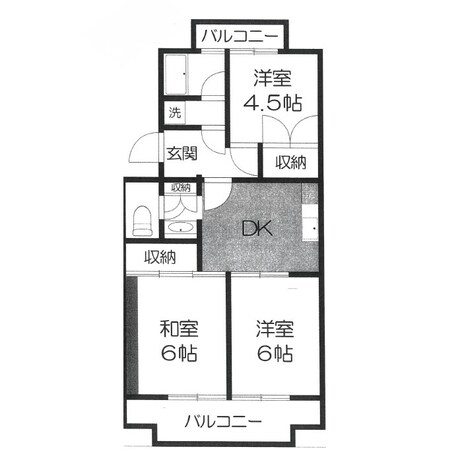 サンハイム1号館の物件間取画像